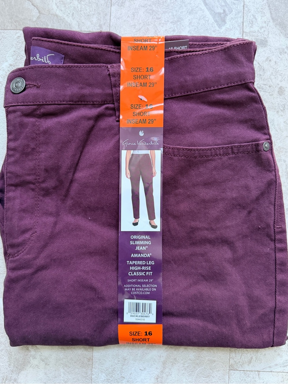 GLORIA VANDERBILT SLIMMING JEAN AMANDA TAPERED LEG HI RISE 16 SHORT Inseam 29”